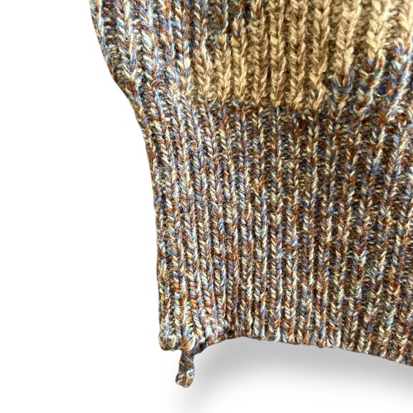 Belmondi Gray Colorblock Wool Sweater Italy Made Pure Virgin Wool - Picture 3 of 4